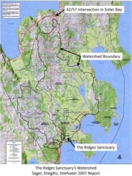 Map of the Ridge's Sanctuary watershed.